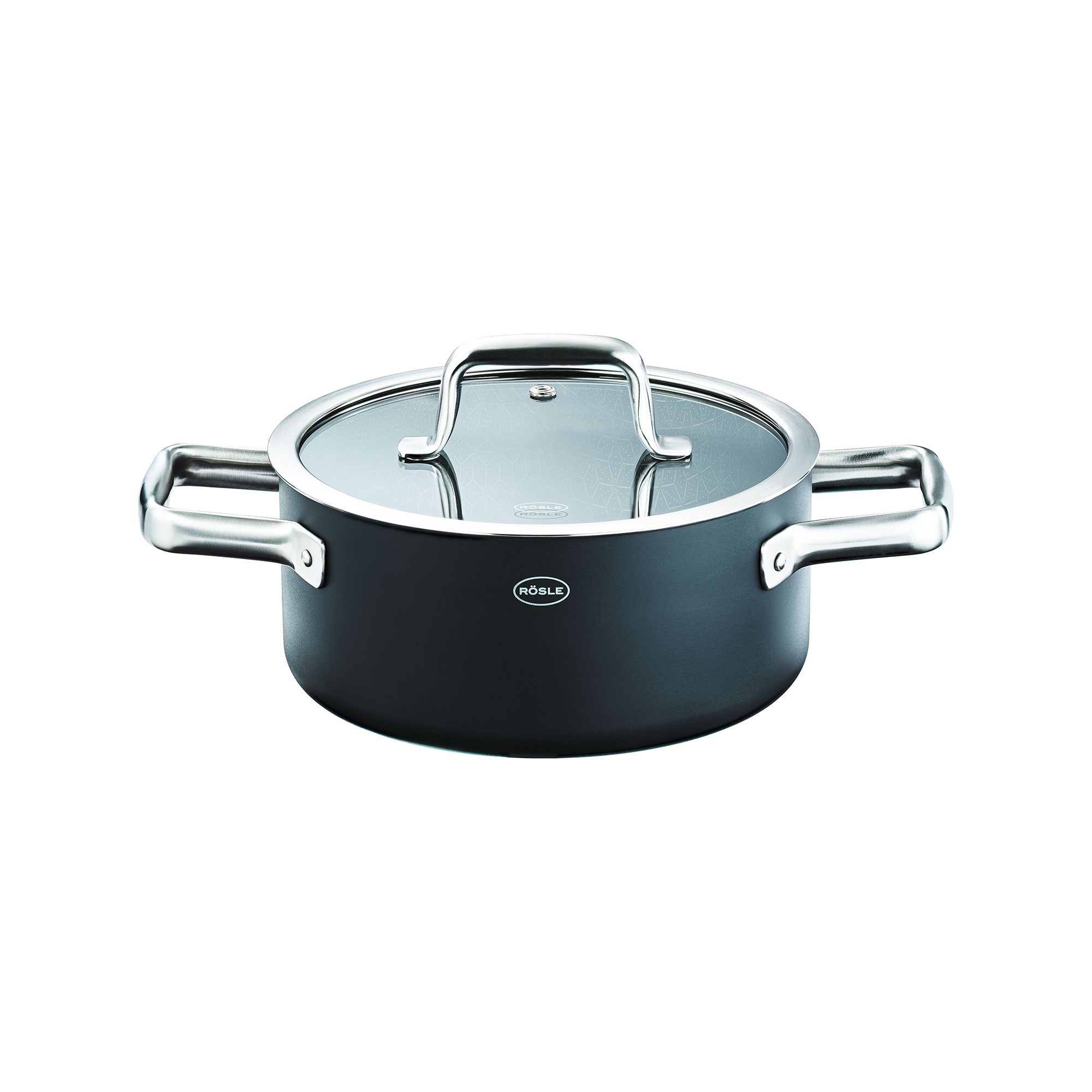Rösle Casserole basse ebonic ø 20 cm pronero avec couvercle en verre