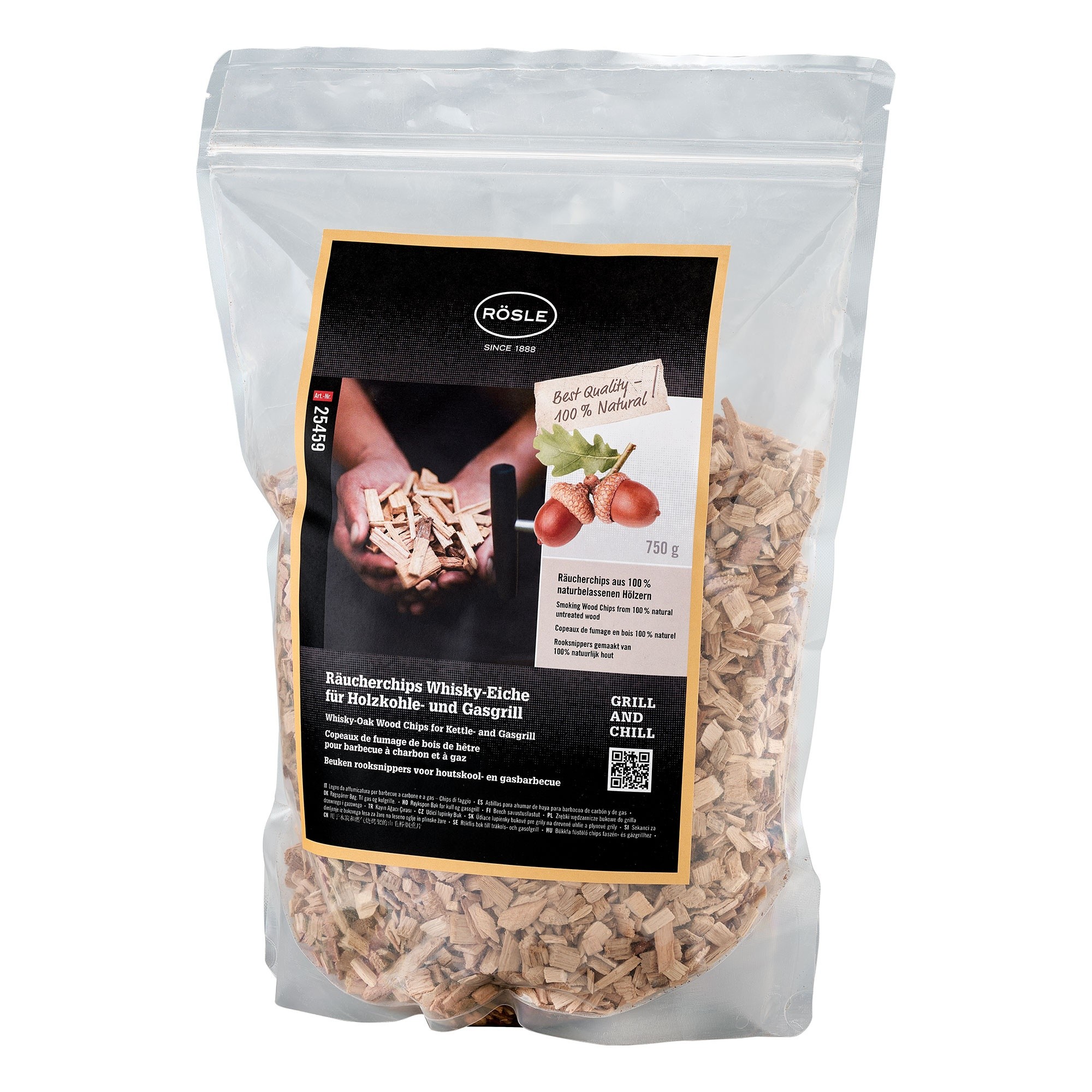Rösle Copeaux de fumage Whisky Chêne 750 g p. Barbecue boule/gaz