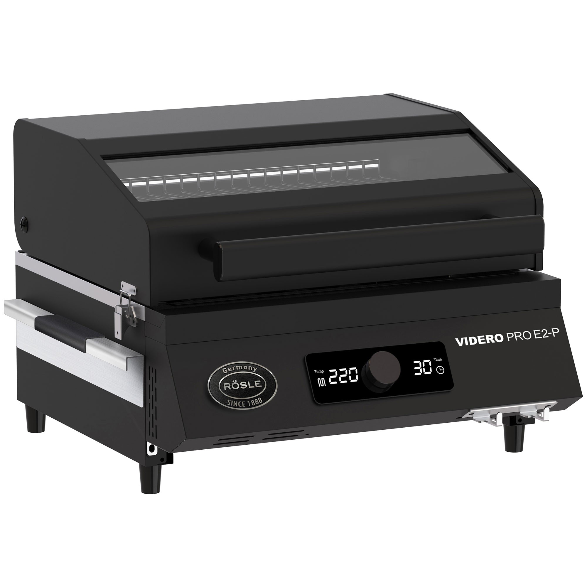 Rösle BBQ-Portable VIDERO PRO E2-P EU noir matt avec plaque fonte